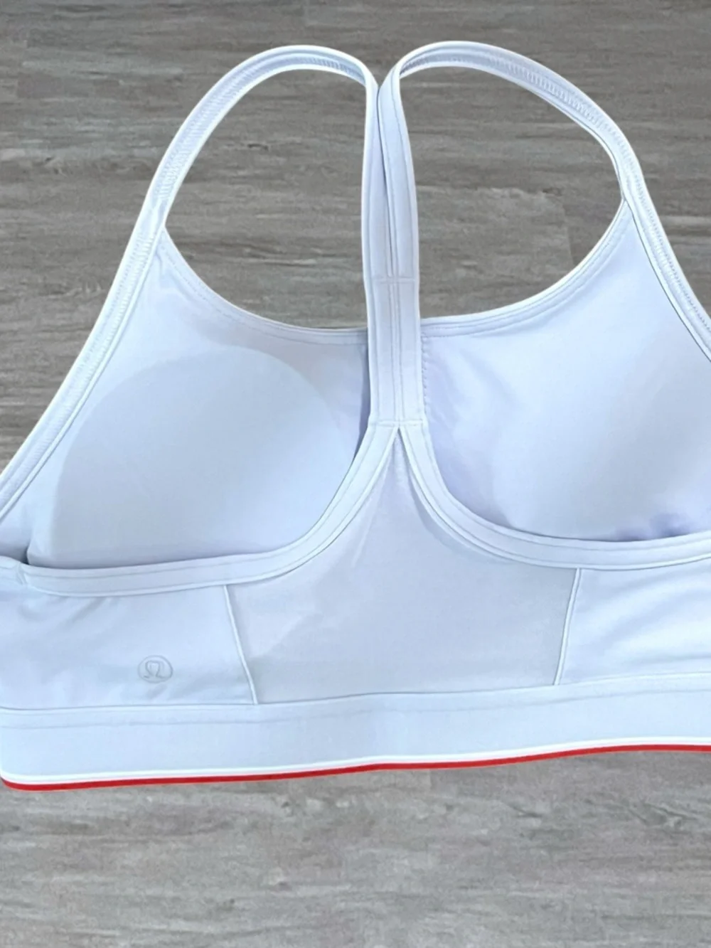 Lululemon Flow Y Bra Light Serene Blue Red Stripe B/C Cup NWT Tennis Yoga